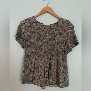 URBAN Romantics leopard smocked top